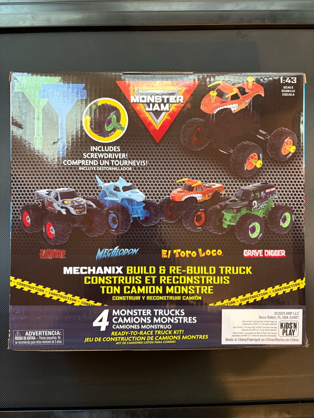 Monster Jam Mechanix Build & Re-Build 4-pack 1:43 scale trucks Zombie Grave Dig - Picture 2 of 4